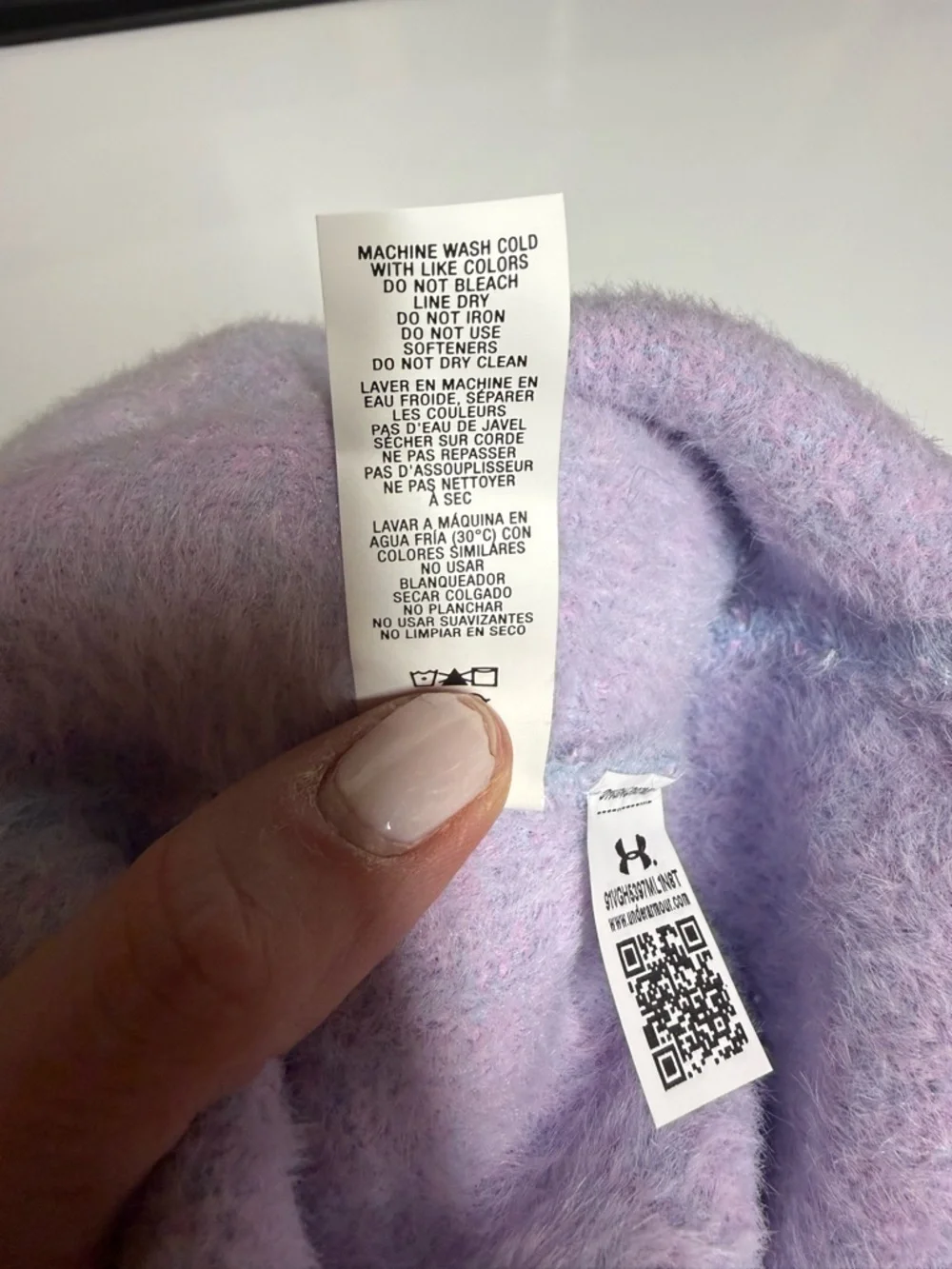 Under Armour Youth Fuzzy Beanie Hat Pastel Blue Pink Soft Winter OSFM